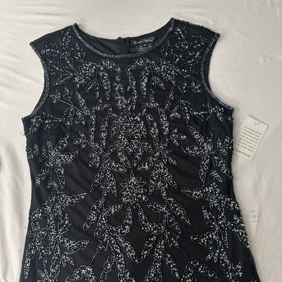 NWT‎ Pisarro Nights [ 14 ] Sleeveless Embellished Column Gown Dress Black - Picture 1 of 14